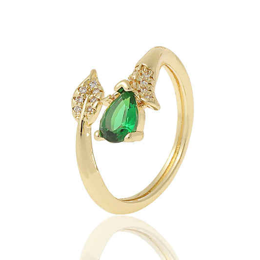 Gold Plated Inlaid Zircon Fashion Ring